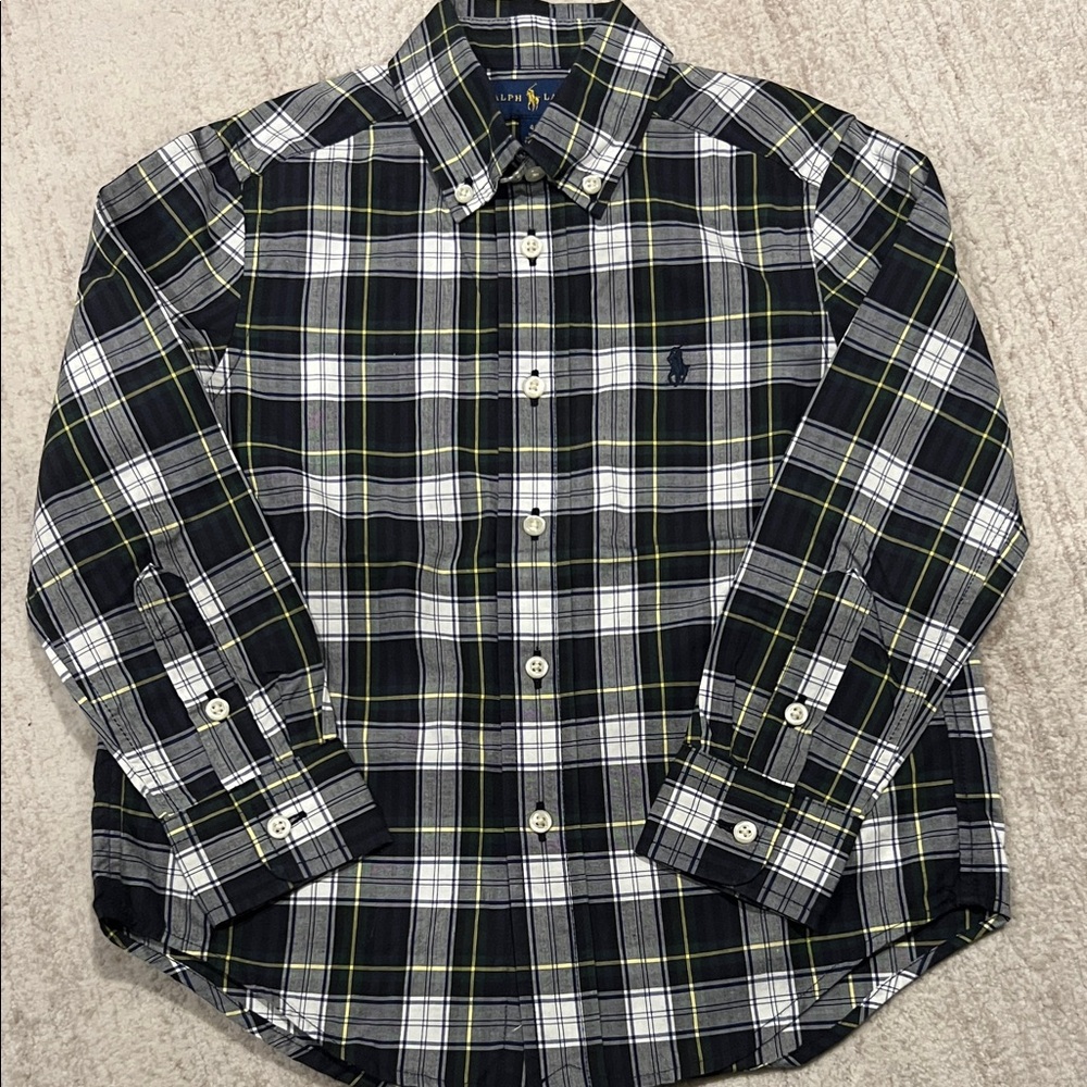 Polo by Ralph Lauren Boy’s Black and White Plaid Shirt